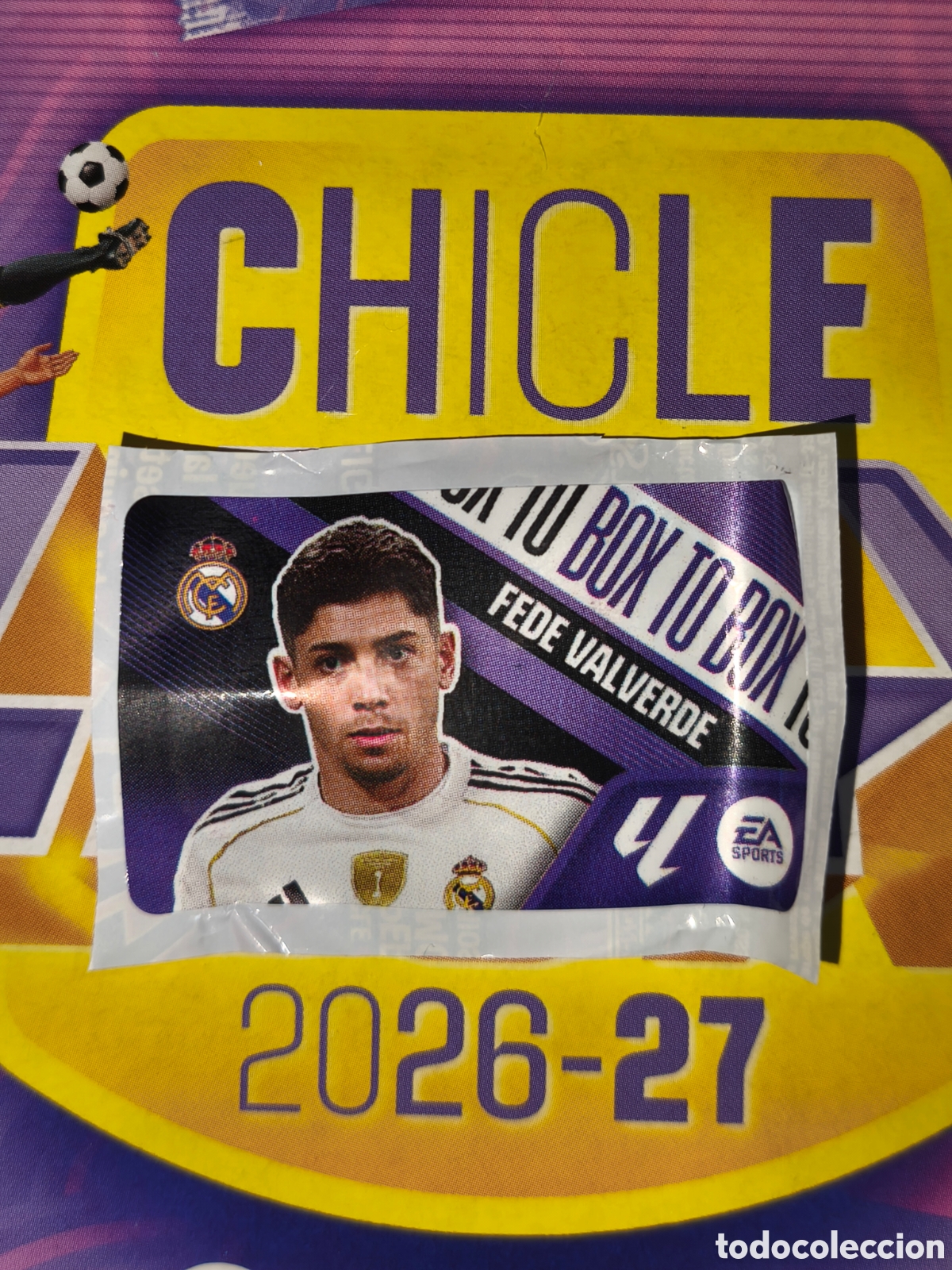 Cromos de f&uacute;tbol: Fede Valverde BOX TO BOX Chicle liga este 26/27 Real Madrid