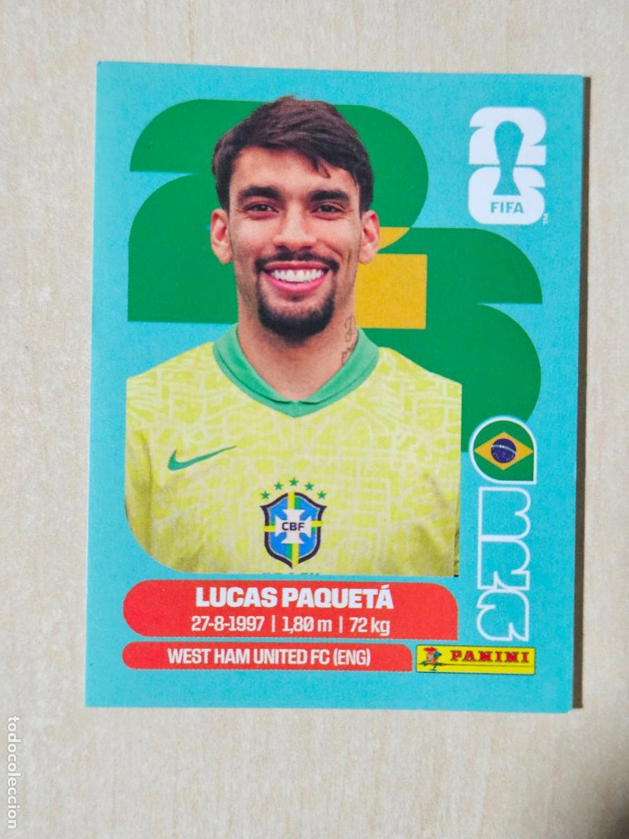 Cromos de f&uacute;tbol: CROMO BRA9 BRA 9 - PAQUETA BRASIL - MUNDIAL FIFA WORLD CUP 2026 STICKER PANINI SIN PEGAR