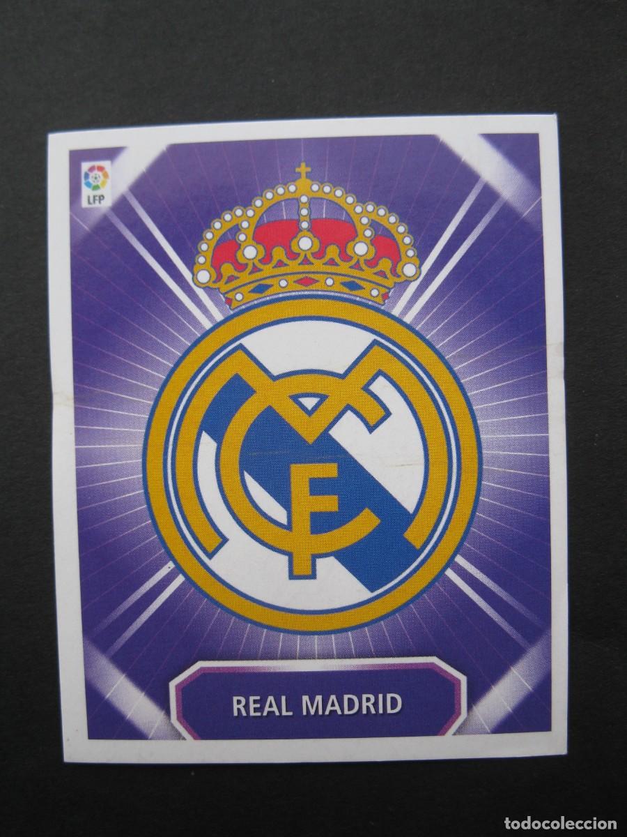 Cromos de f&uacute;tbol: ESCUDO DEL REAL MADRID - CAMPEONATO DE LIGA 08/09 - EDICIONES ESTE - NUNCA PEGADO.