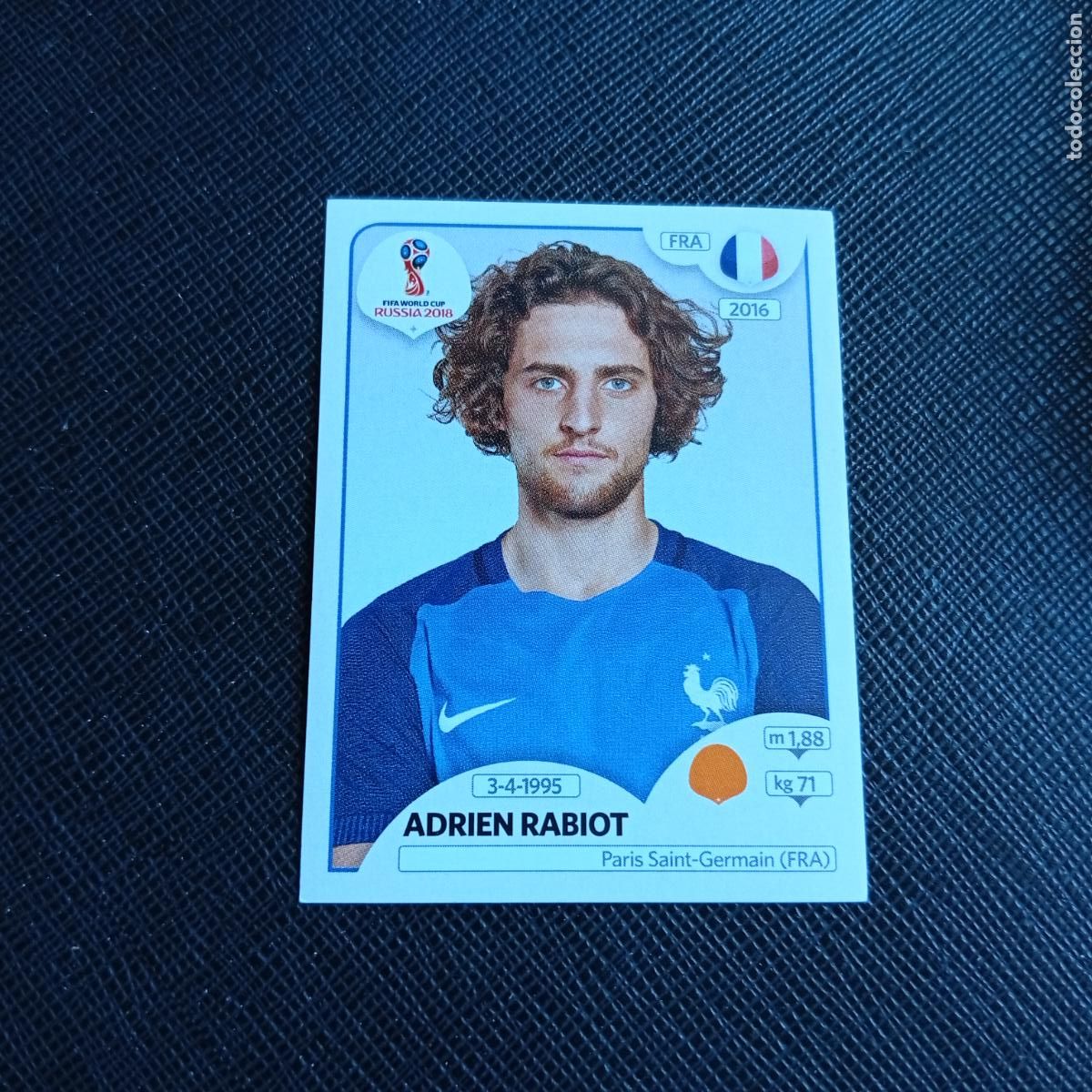Cromos de Futebol: 204 RABIOT FRANCIA PANINI MUNDIAL RUSIA 2018 CROMO FUTBOL 18 - SIN PEGAR - /CJ2 .