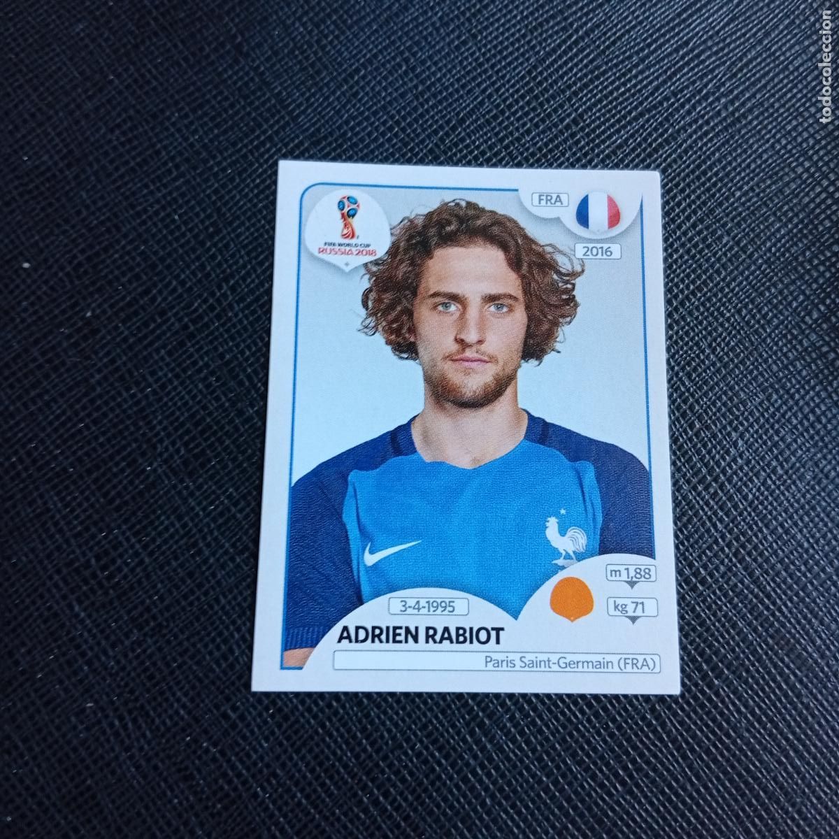 Cromos de Futebol: 204 RABIOT FRANCIA PANINI MUNDIAL RUSIA 2018 CROMO FUTBOL 18 - SIN PEGAR - /CJ2 ..