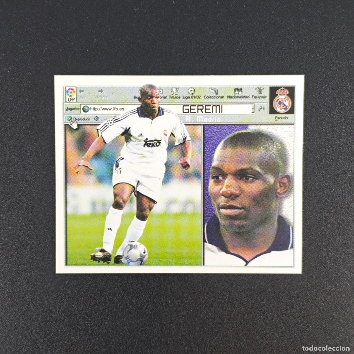 Cromos de f&uacute;tbol: CROMO DE FUTBOL GEREMI COLOCA ESTE REAL MADRID 01 02 NUNCA PEGADO SIN PEGAR 2001 2002 RA1026