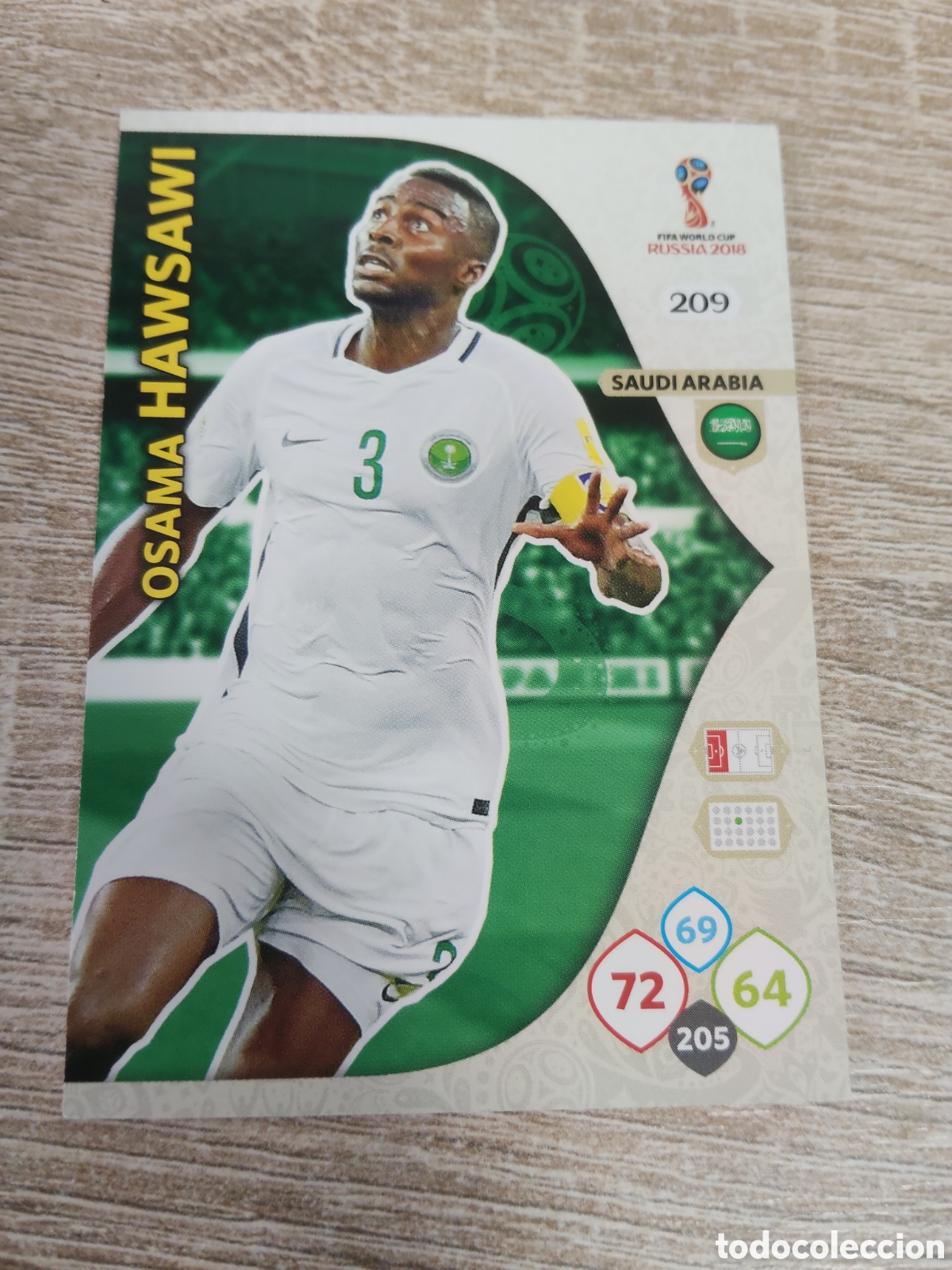 Cromos de f&uacute;tbol: Panini Adrenalyn mundial Rusia 2018 209 Osama Hawsawi Arabia Saud&iacute;