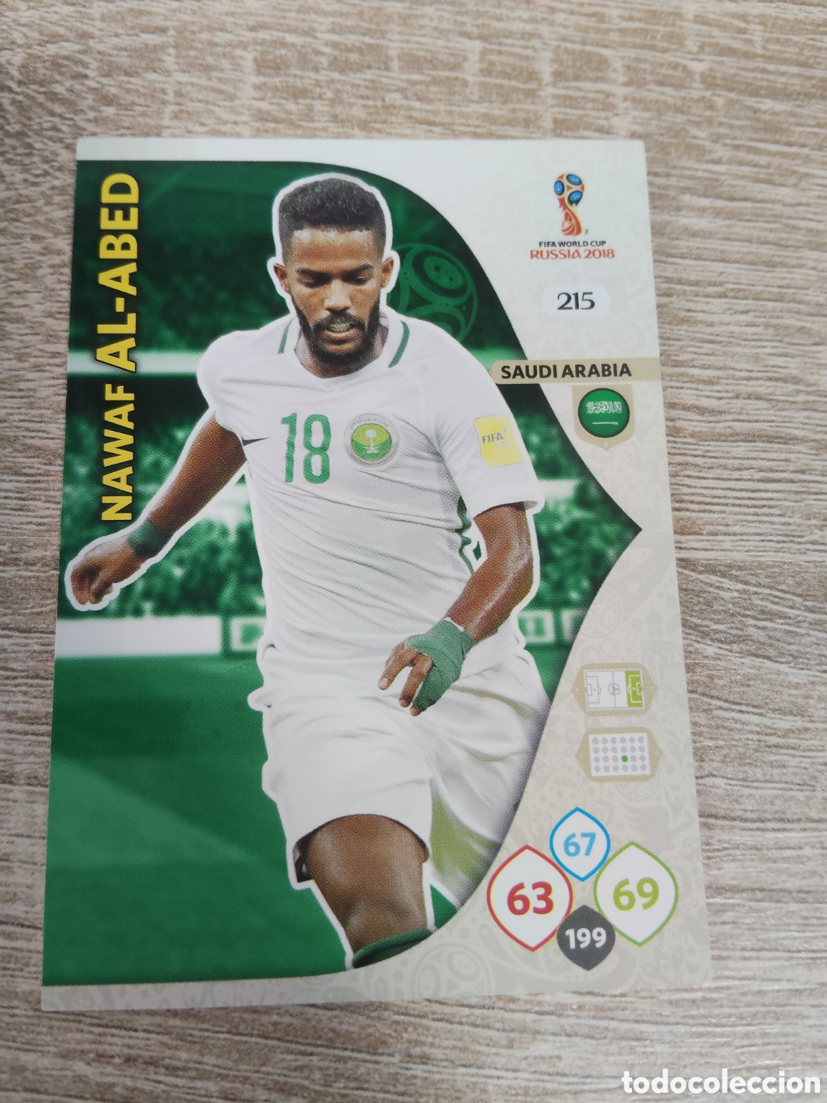 Cromos de f&uacute;tbol: Panini Adrenalyn mundial Rusia 2018 215 Nawaf Al- Abed Arabia Saud&iacute;