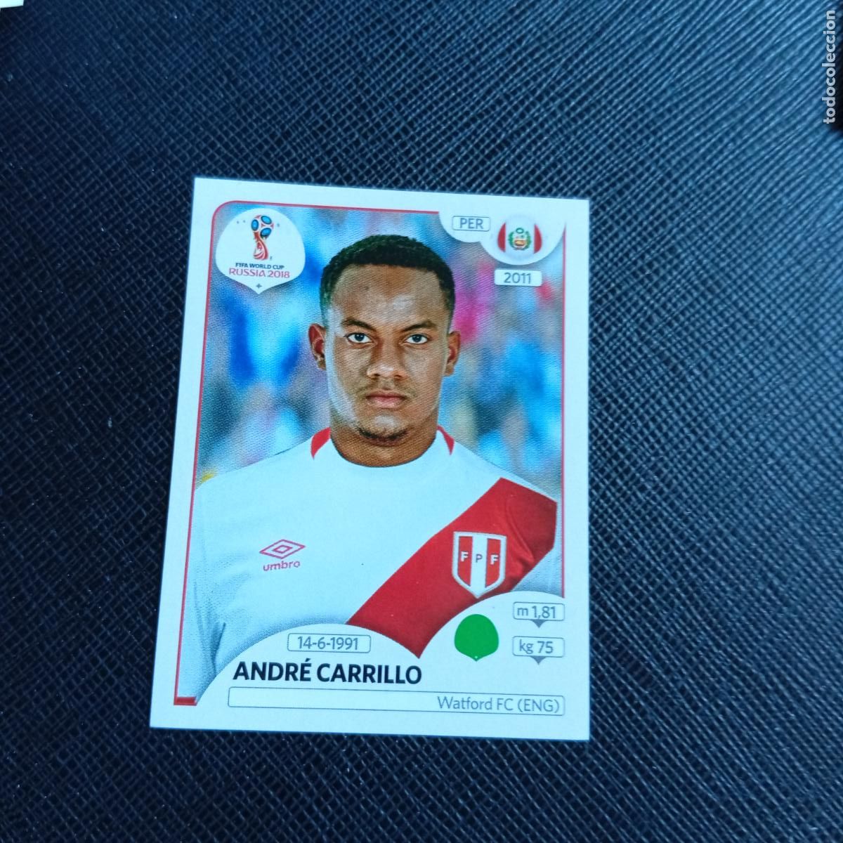 Football Stickers: 251 ANDRE CARILLO PERU PANINI MUNDIAL RUSIA 2018 CROMO FUTBOL 18 - SIN PEGAR - /CJ2