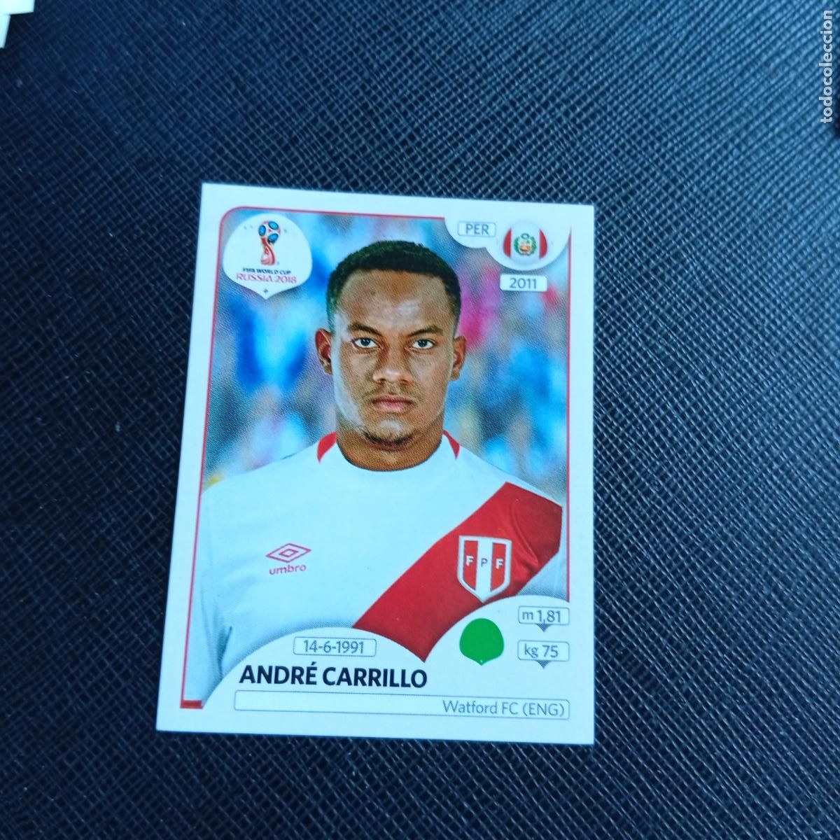 Football Stickers: 251 ANDRE CARILLO PERU PANINI MUNDIAL RUSIA 2018 CROMO FUTBOL 18 - SIN PEGAR - /CJ2