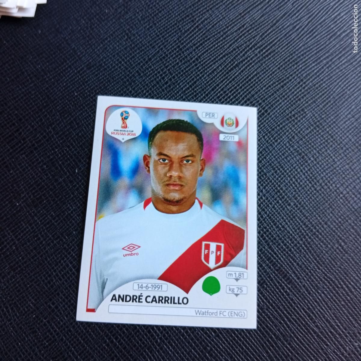 Football Stickers: 251 ANDRE CARILLO PERU PANINI MUNDIAL RUSIA 2018 CROMO FUTBOL 18 - SIN PEGAR - /CJ2 .