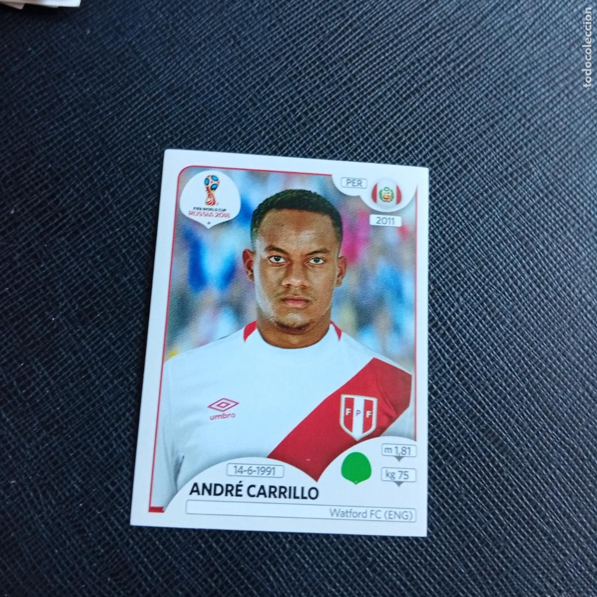 Football Stickers: 251 ANDRE CARILLO PERU PANINI MUNDIAL RUSIA 2018 CROMO FUTBOL 18 - SIN PEGAR - /CJ2 ..