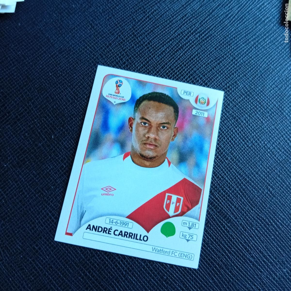 Football Stickers: 251 ANDRE CARILLO PERU PANINI MUNDIAL RUSIA 2018 CROMO FUTBOL 18 - SIN PEGAR - /CJ2 ...