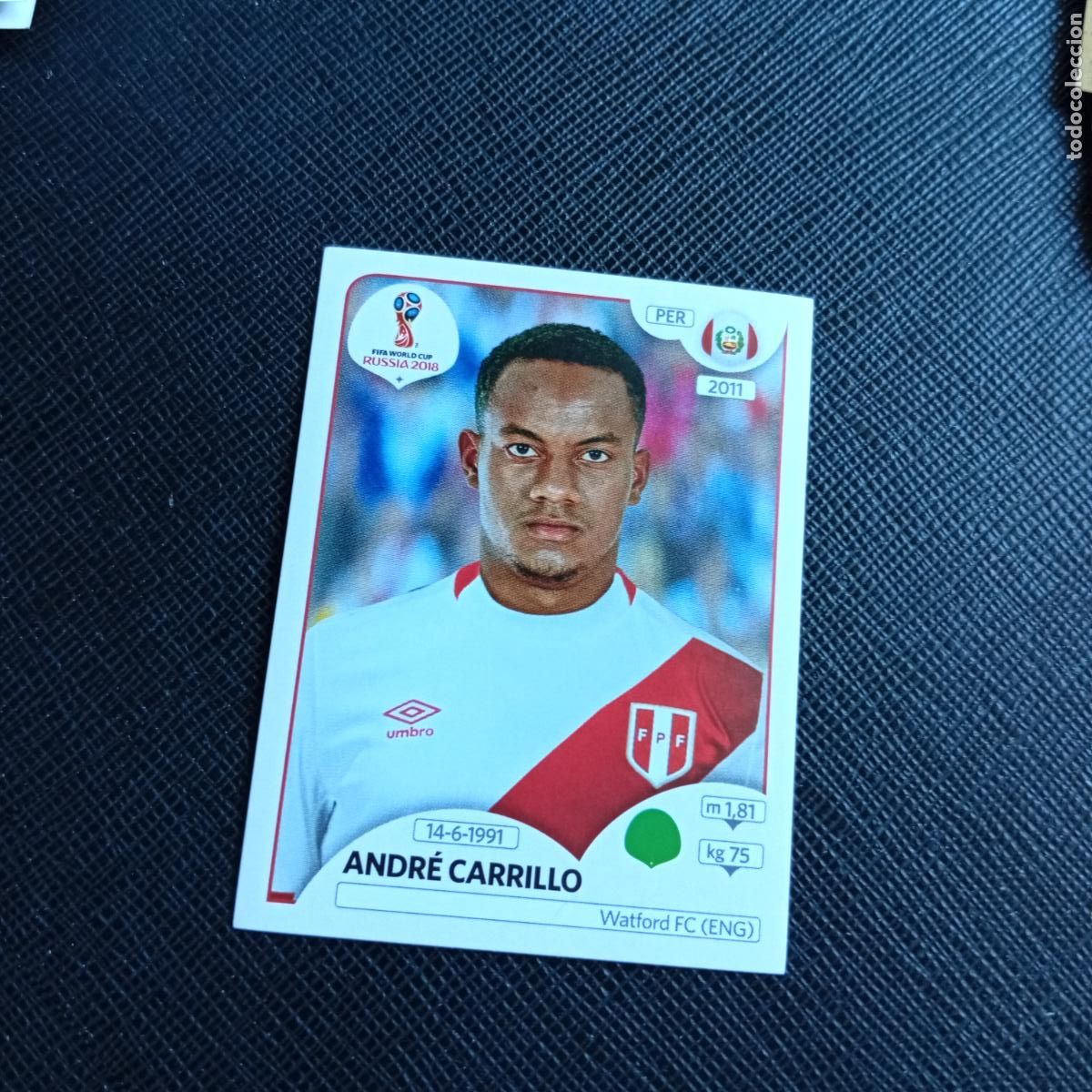 Cromos de Futebol: 251 ANDRE CARILLO PERU PANINI MUNDIAL RUSIA 2018 CROMO FUTBOL 18 - SIN PEGAR - /CJ2 ....