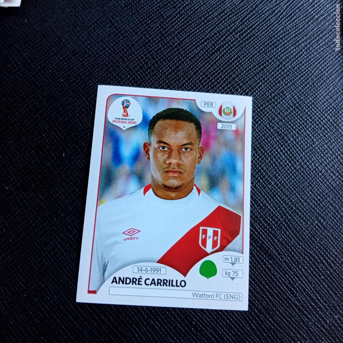 Cromos de Futebol: 251 ANDRE CARILLO PERU PANINI MUNDIAL RUSIA 2018 CROMO FUTBOL 18 - SIN PEGAR - /CJ2 .....