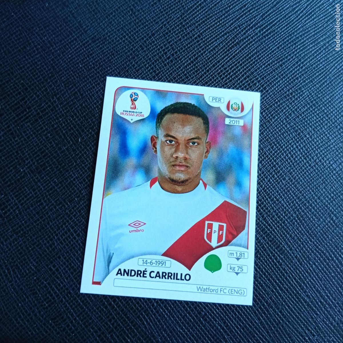 Cromos de Futebol: 251 ANDRE CARILLO PERU PANINI MUNDIAL RUSIA 2018 CROMO FUTBOL 18 - SIN PEGAR - /CJ2 .....