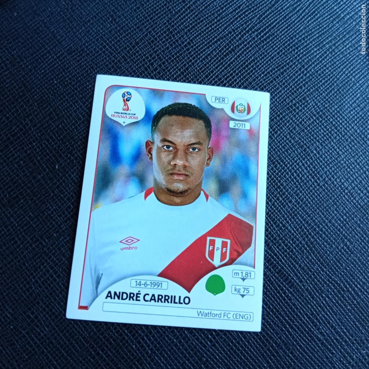 Cromos de Futebol: 251 ANDRE CARILLO PERU PANINI MUNDIAL RUSIA 2018 CROMO FUTBOL 18 - SIN PEGAR - /CJ2 ......