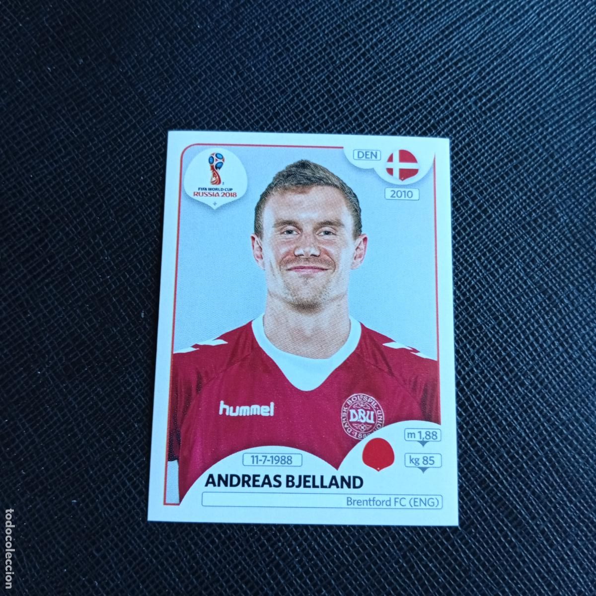 Cromos de f&uacute;tbol: 258 ANDREAS BJELLAND DINAMARCA PANINI MUNDIAL RUSIA 2018 CROMO FUTBOL 18 - SIN PEGAR - /CJ2