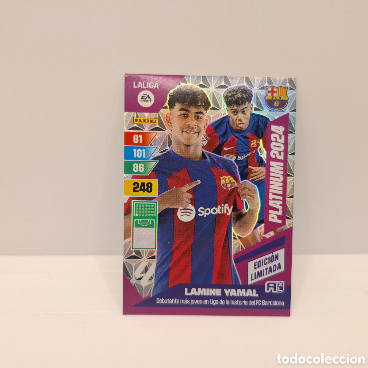 Cromos de f&uacute;tbol: LAMINE YAMAL PLATINUM 2024 EDICI&Oacute;N LIMITADA PANINI ADRENALYN XL 2023-24 FC BARCELONA
