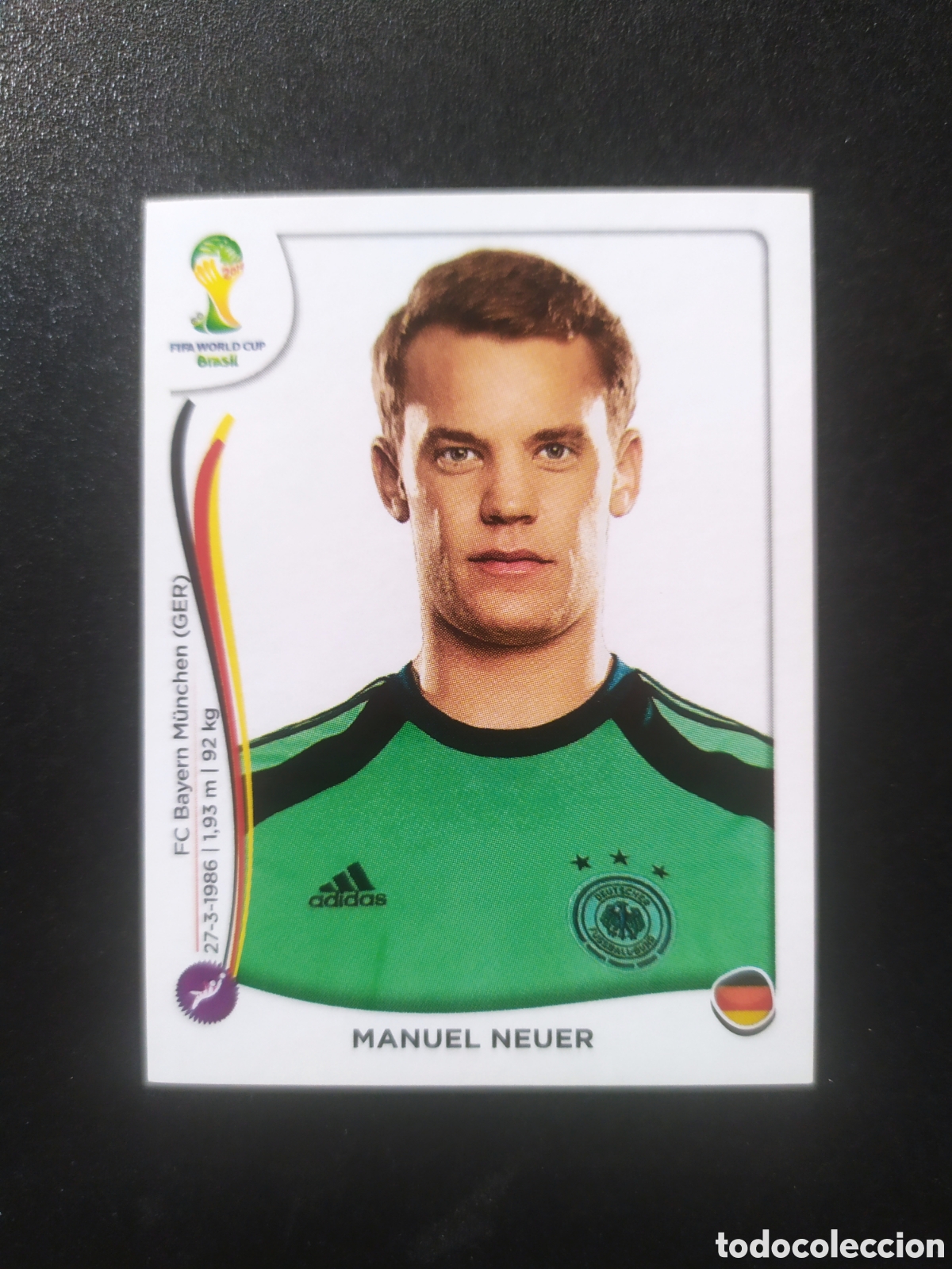 Cromos de f&uacute;tbol: Mundial FIFA Brasil 2014 panini Neuer n&deg; 490 Alemania