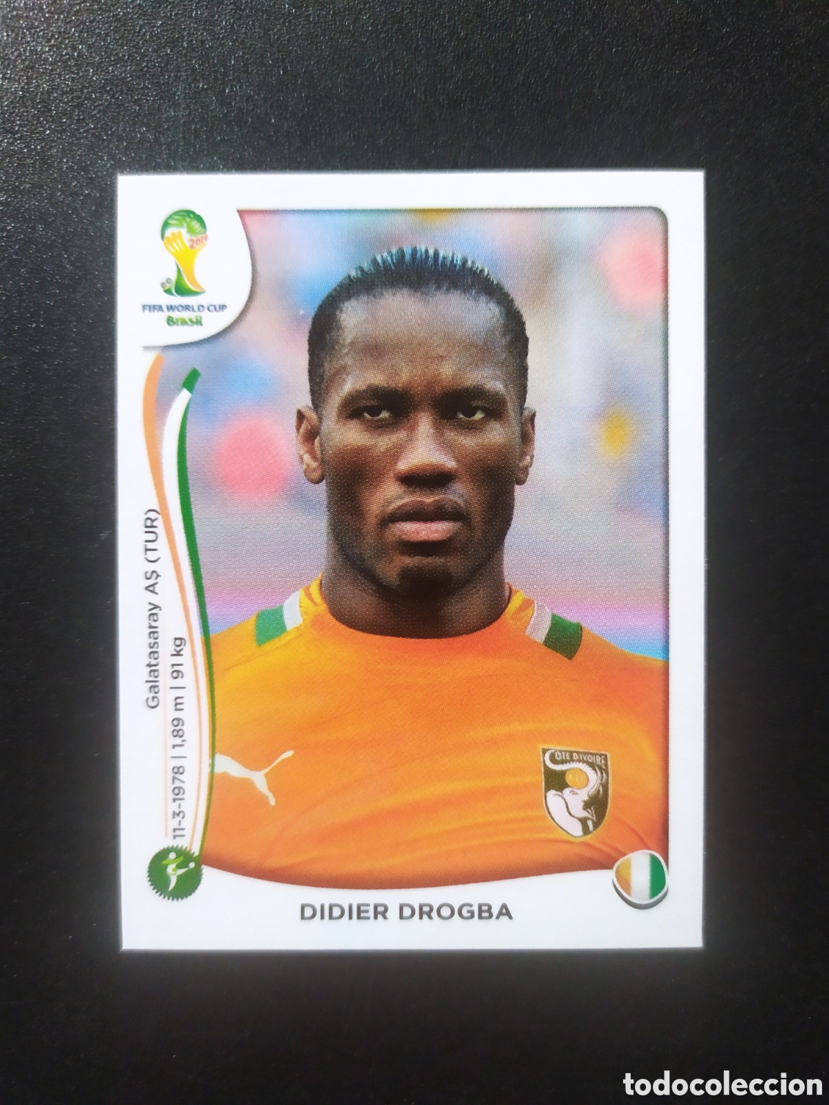 Cromos de f&uacute;tbol: Mundial FIFA Brasil 2014 panini Drogba n&deg; 240 Costa de Marfil