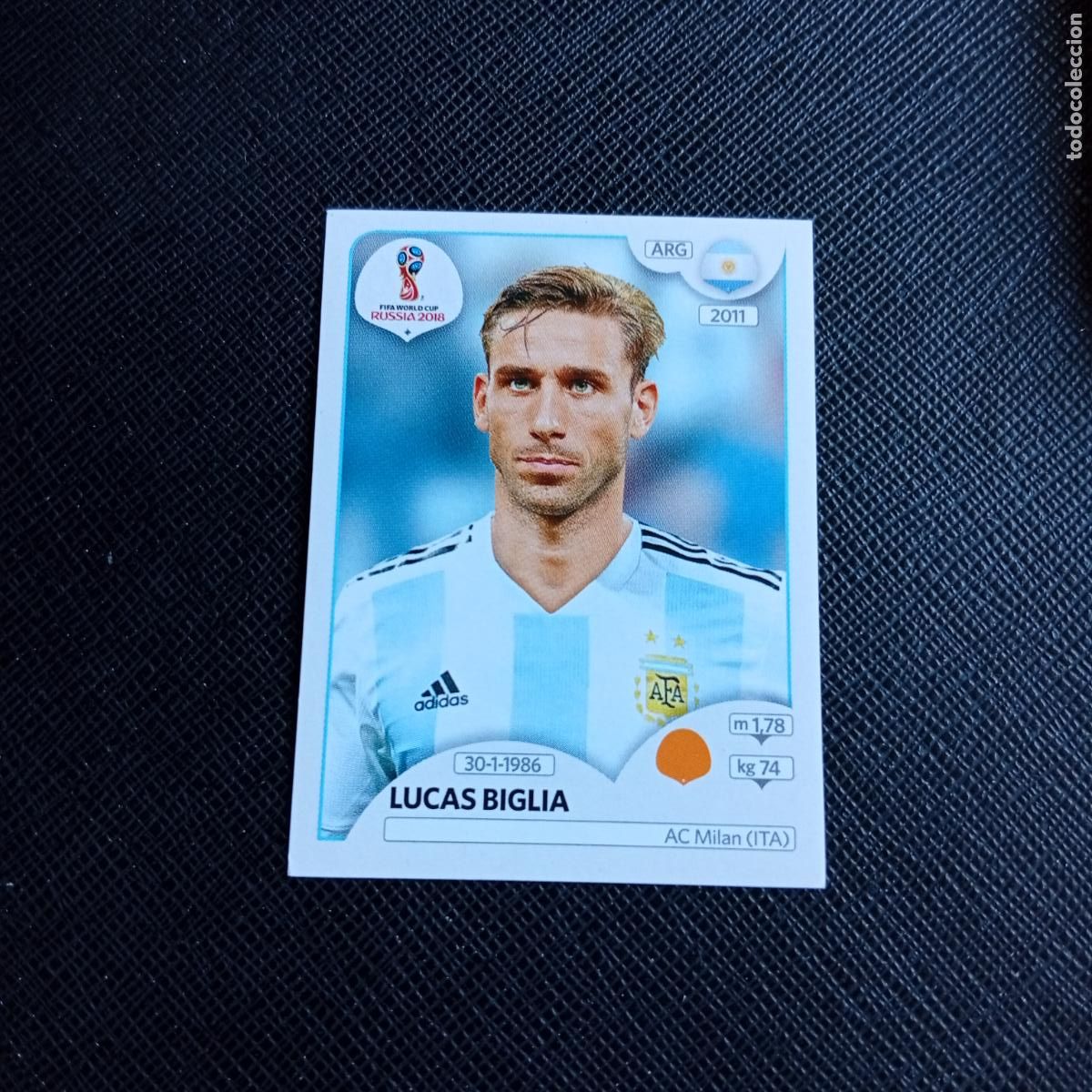 Football Stickers: 281 LUCAS BIGLIA ARGENTINA PANINI MUNDIAL RUSIA 2018 CROMO FUTBOL 18 - SIN PEGAR - /CJ2 ..