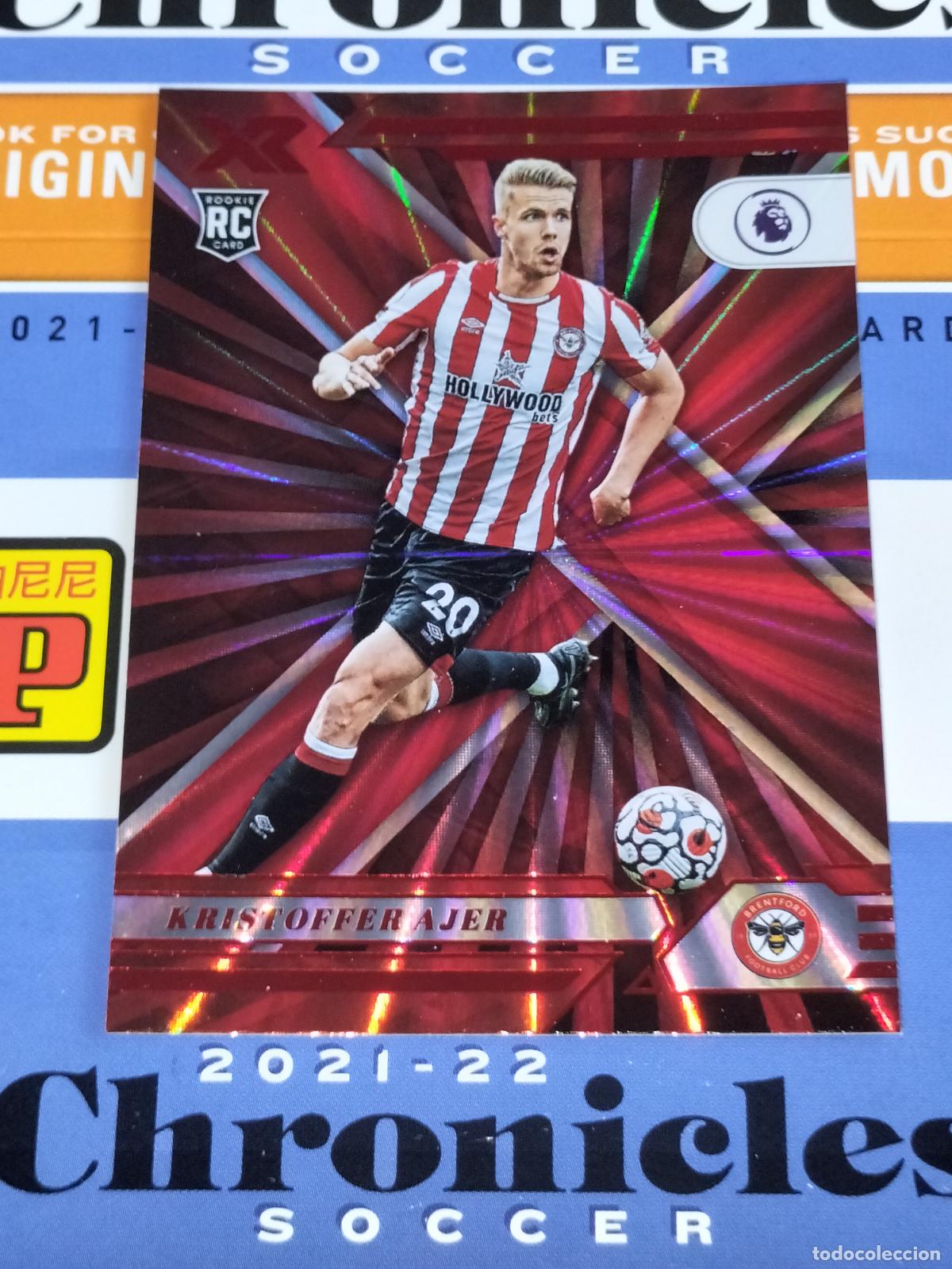 Football Stickers: N&ordm; 105 KRISTOFFER AJER RED LASER BRENTFORD CARD CHRONICLES XR PREMIER SOCCER 2021 2022 21 22 PANINI