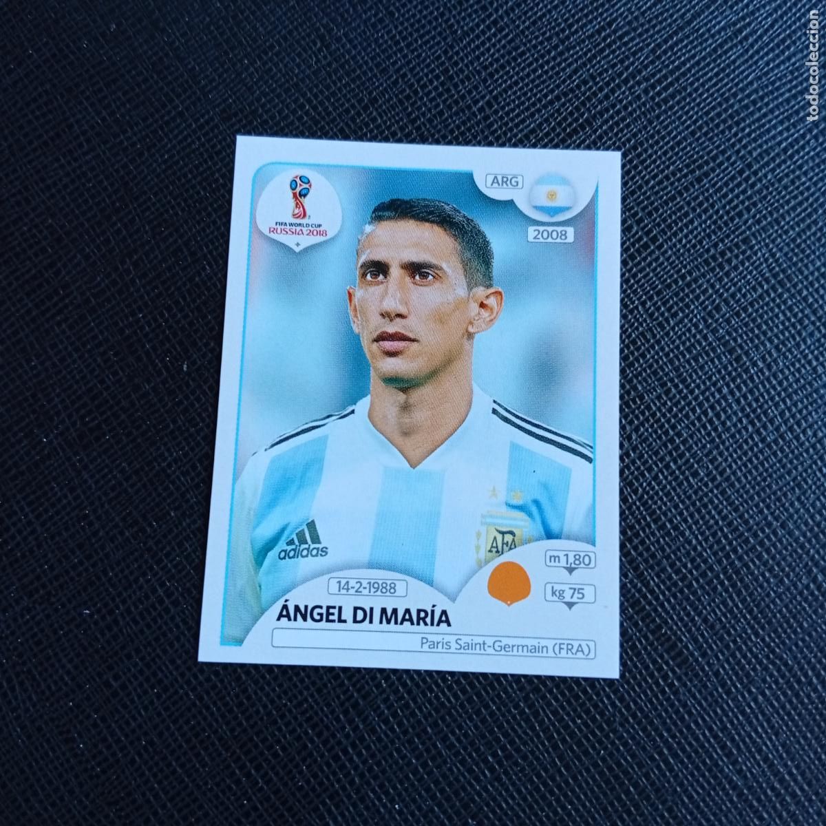 Fu&szlig;ball-Sticker: 283 DI MARIA ARGENTINA PANINI MUNDIAL RUSIA 2018 CROMO FUTBOL 18 - SIN PEGAR - /CJ2 .