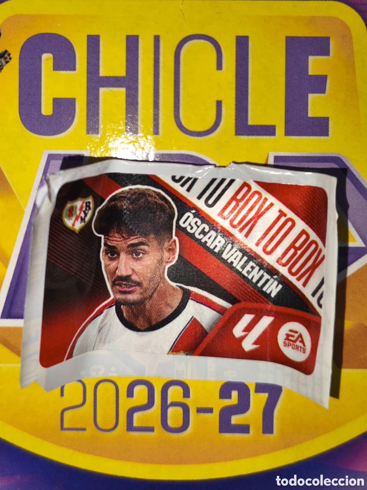 Cromos de f&uacute;tbol: &Oacute;scar Valent&iacute;n BOX TO BOX Chicle liga este 26/27 Rayo Vallecano