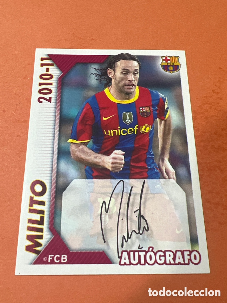 Cromos de f&uacute;tbol: C4619. CROMO COLECCION OFICIAL FC.BARCELONA 2010-2011 N&ordm; 47 MILITO AUTOGRAFO SIN PEGAR