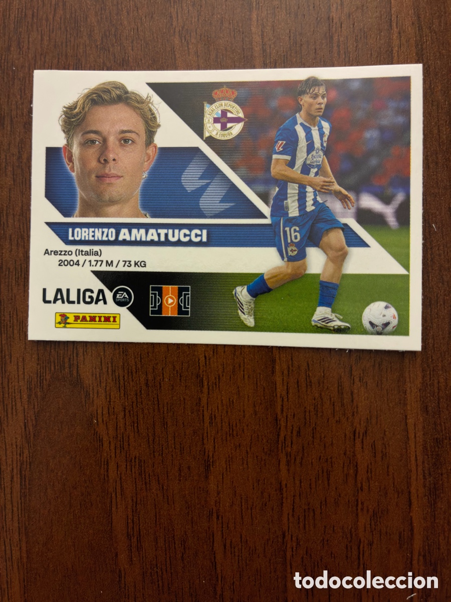 Cromos de f&uacute;tbol: Cromo Lorenzo Amatucci, N&ordm; 22 (&Uacute;lt. Fichajes), RC Deportivo, Liga 2026-27 (Colec Este) - Nuevo