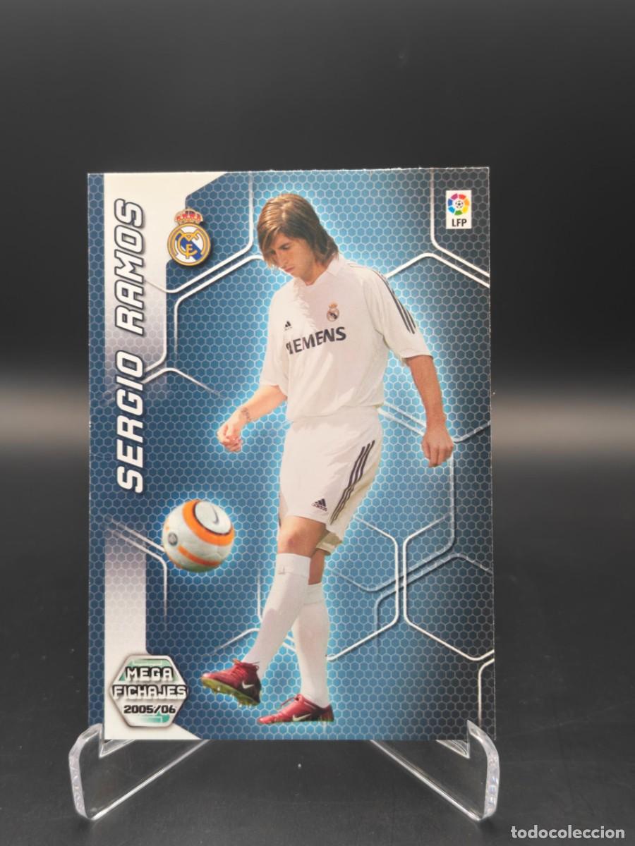 Cromos de f&uacute;tbol: Sergio Ramos Panini Megacracks 2005/06 Mega Fichajes #502 azul Real Madrid