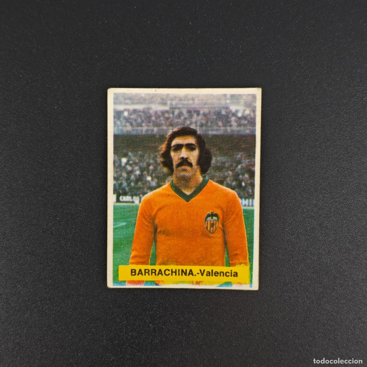 Cromos de f&uacute;tbol: CROMO FUTBOL FINI 75 76 1975 1976 NUNCA PEGADO SIN PEGAR BARRACHINA VALENCIA RA1026