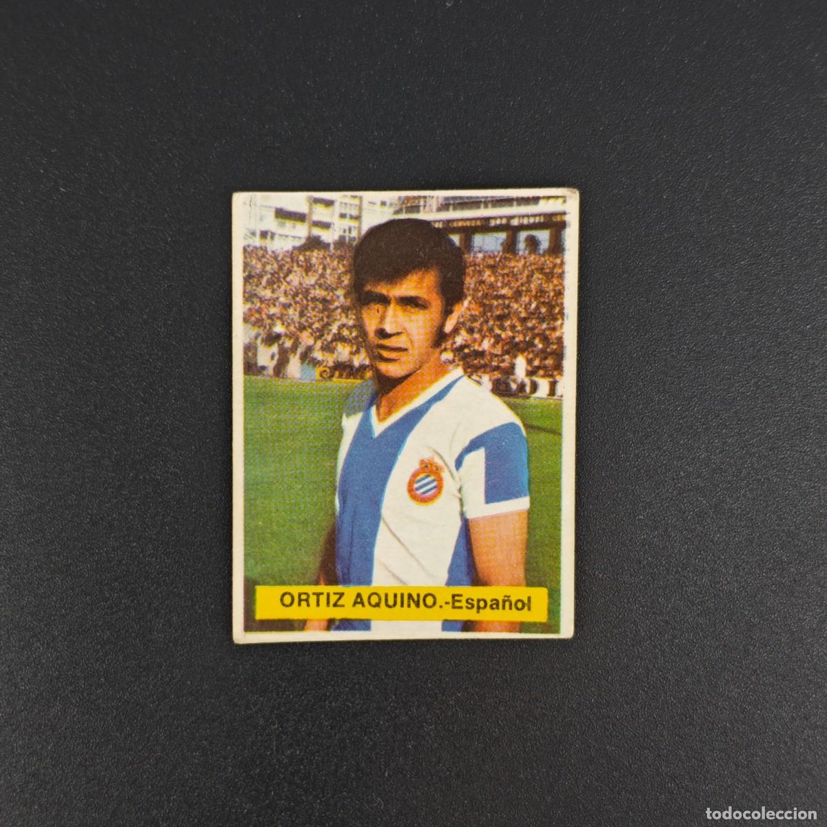 Fu&szlig;ball-Sticker: CROMO FUTBOL FINI 75 76 1975 1976 NUNCA PEGADO SIN PEGAR ORTIZ AQUINO ESPA&Ntilde;OL ESPANYOL RA1026 LEER