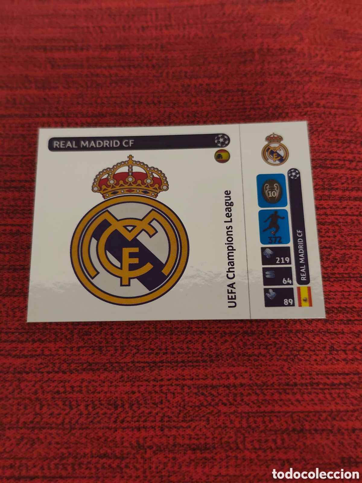 Cromos de f&uacute;tbol: ESCUDO REAL MADRID UEFA CHAMPIONS LEAGUE 2014 2015 PANINI