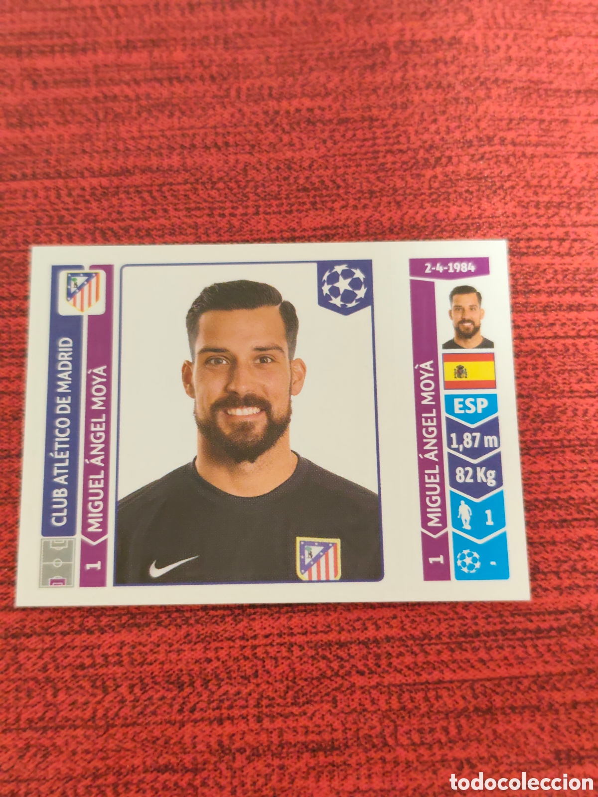 Fu&szlig;ball-Sticker: 37 MOY&Aacute; ATL&Eacute;TICO MADRID UEFA CHAMPIONS LEAGUE 2014 2015 PANINI