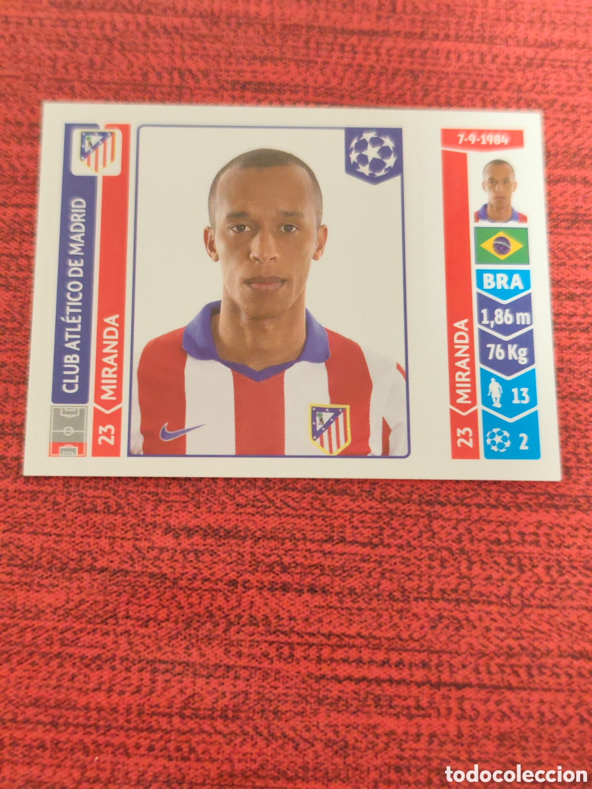 Cromos de f&uacute;tbol: 39 MIRANDA ATL&Eacute;TICO MADRID UEFA CHAMPIONS LEAGUE 2014 2015 PANINI