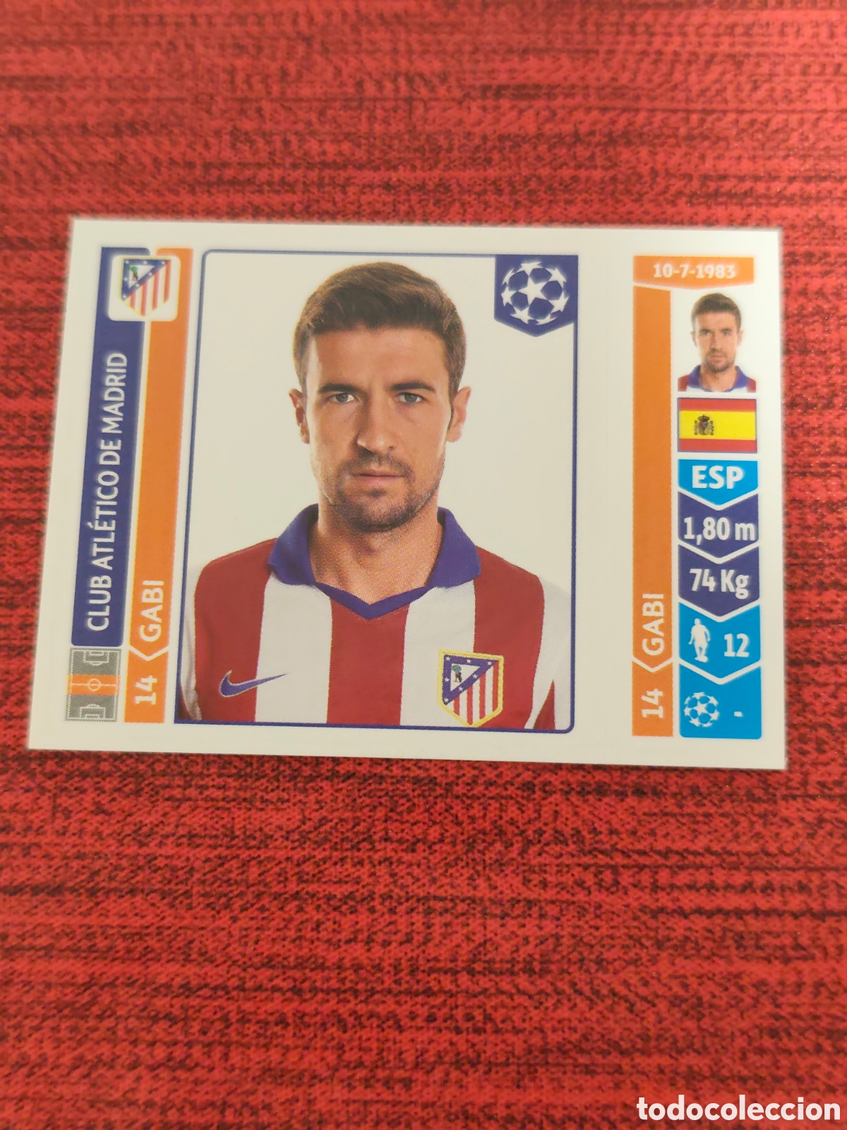Cromos de f&uacute;tbol: 42 GABI ATL&Eacute;TICO MADRID UEFA CHAMPIONS LEAGUE 2014 2015 PANINI