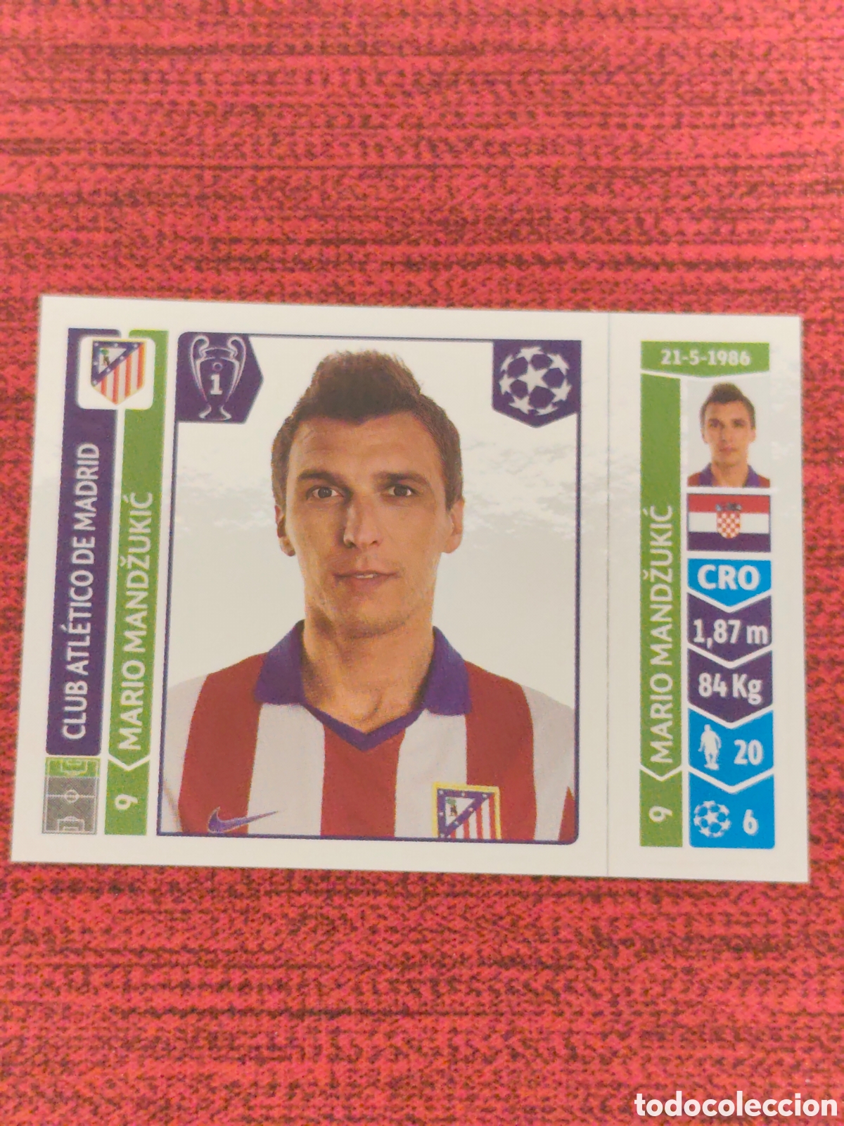 Cromos de f&uacute;tbol: 47 MANDZUKIĆ ATL&Eacute;TICO MADRID UEFA CHAMPIONS LEAGUE 2014 2015 PANINI