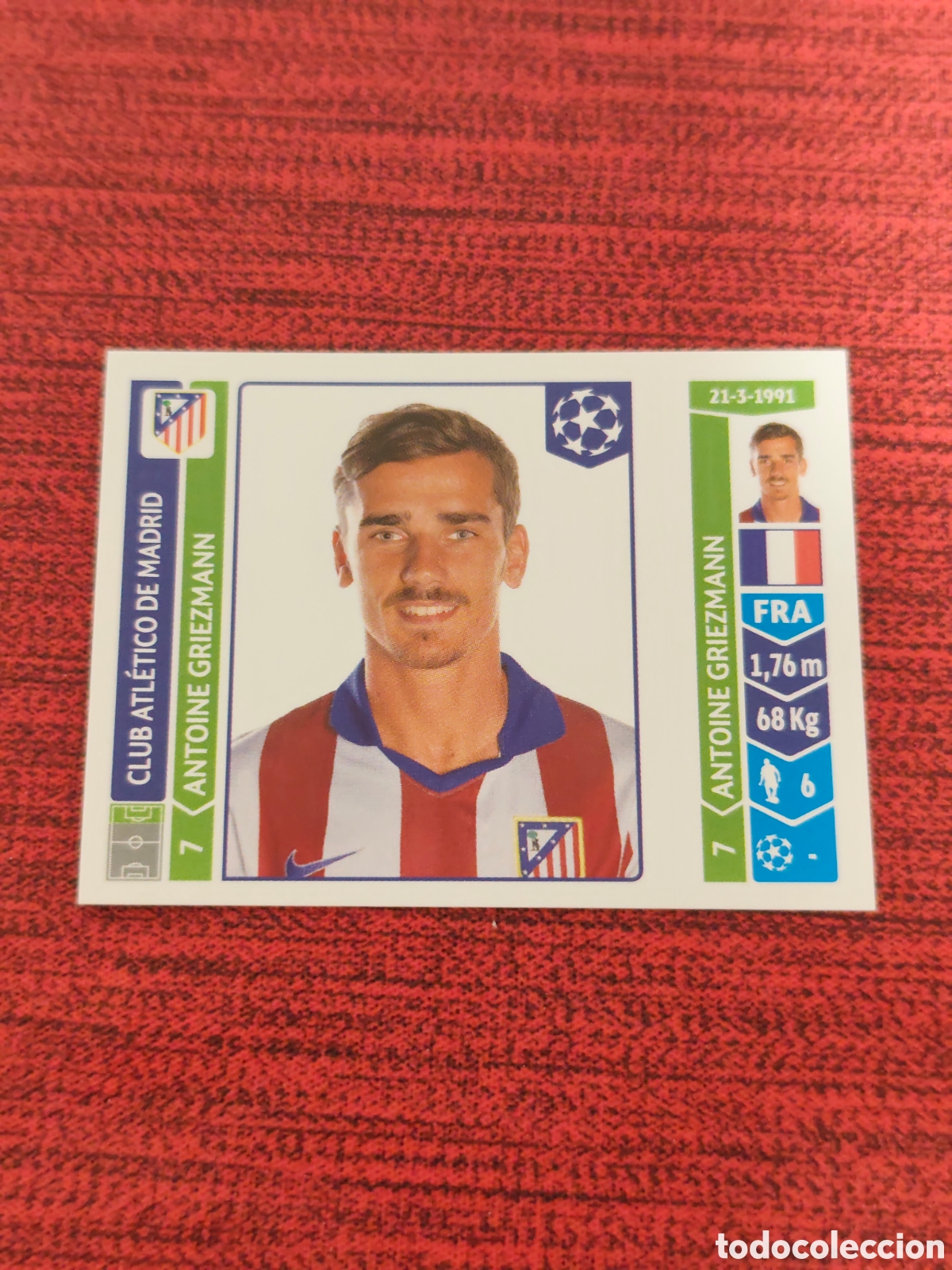 Cromos de f&uacute;tbol: 45 GRIEZMANN ATL&Eacute;TICO MADRID UEFA CHAMPIONS LEAGUE 2014 2015 PANINI