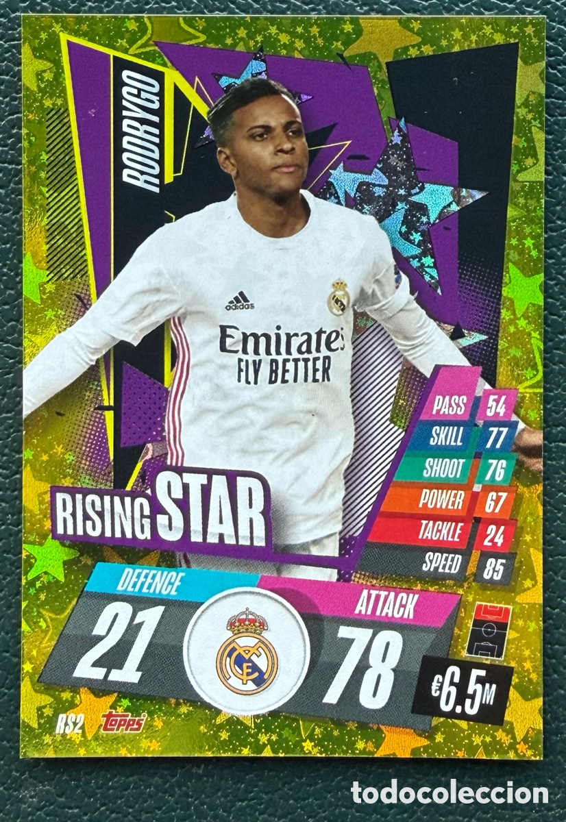 Fu&szlig;ball-Sticker: RS2 RODRYGO REAL MADRID FICHAS ALBUM TOPPS UEFA CHAMPIONS LEAGUE MATCH ATTAX 2020 2021 20 21
