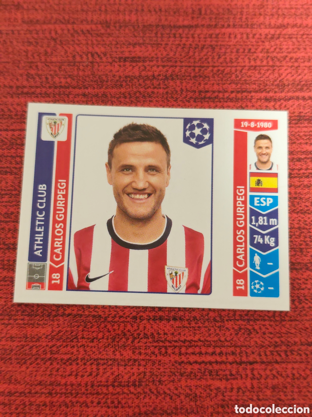 Cromos de f&uacute;tbol: 599 GURPEGI ATHLETIC BILBAO UEFA CHAMPIONS LEAGUE 2014 2015 PANINI