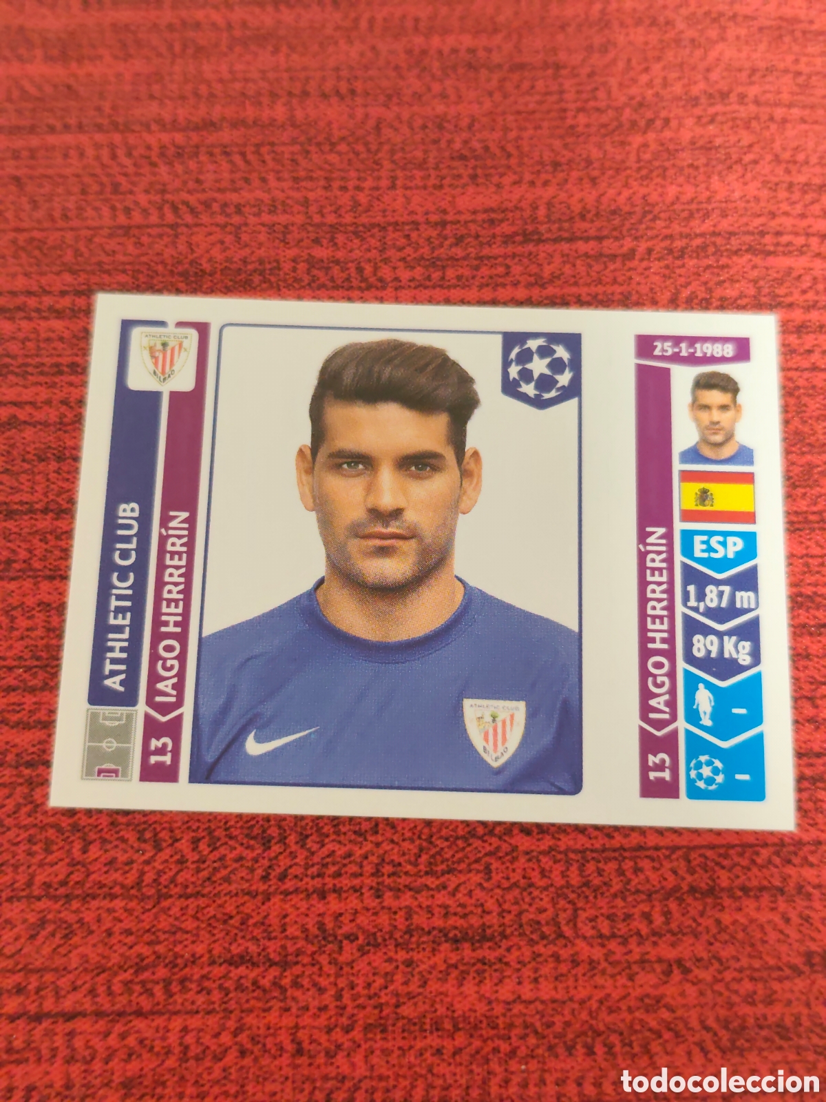 Cromos de f&uacute;tbol: 608 HERRERIN ATHLETIC BILBAO UEFA CHAMPIONS LEAGUE 2014 2015 PANINI