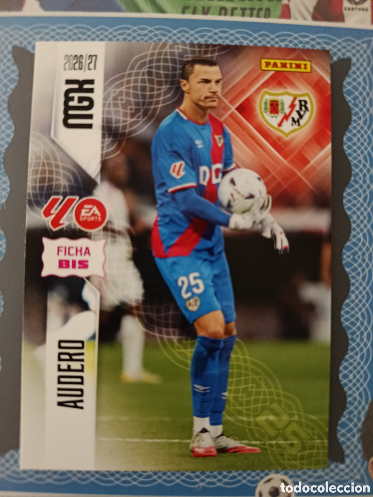 Cromos de f&uacute;tbol: MEGACRACKS 2026 2027 26 27 - PANINI - N&ordm; 291 BIS AUDERO RAYO VALLECANO FICHA BIS