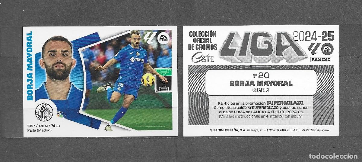 Fu&szlig;ball-Sticker: Liga este 24/25 - Borja Mayoral - N&ordm; 20 - Getafe CF