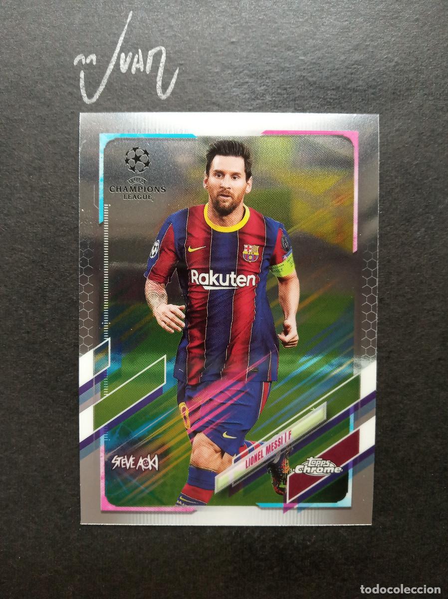 Cromos de f&uacute;tbol: N&ordm; 1 LIONEL MESSI FC BARCELONA ARGENTINA ⚽ TOPPS &reg; CHROME STEVE AOKI UCL UEFA 2020 2021 20 21 NUEVO