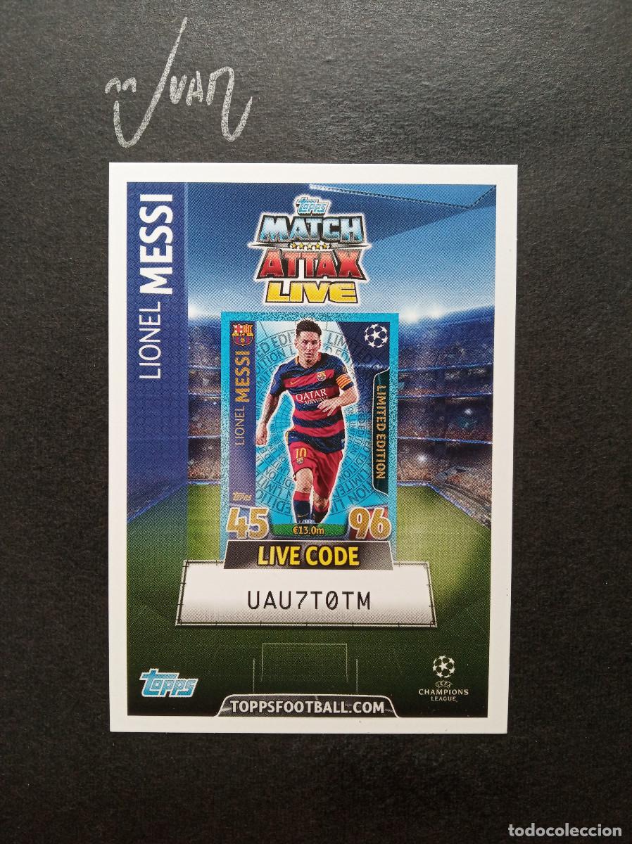 Cromos de f&uacute;tbol: LIVE CODE LIMITED EDITION MESSI FC BARCELONA ⚽ TOPPS &reg; MATCH ATTAX CHAMPIONS 2015 2016 15 16 NUEVO