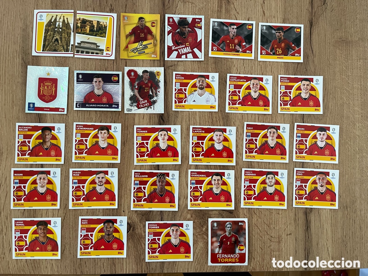 Cromos de f&uacute;tbol: Set completo Espa&ntilde;a Euro 2024-Spain-Eurocopa 2024-Topps
