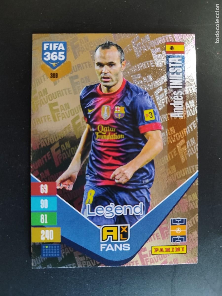 Cromos de f&uacute;tbol: ADRENALYN XL FIFA 365 2027 CARD FANS LEGEND INIESTA FC BARCELONA # 389 PANINI