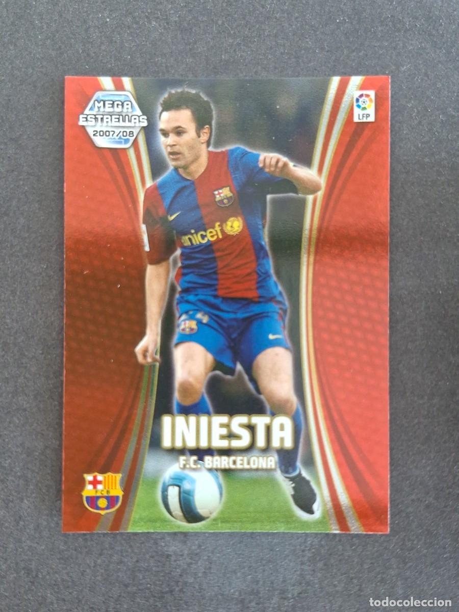 Cromos de f&uacute;tbol: L4 INIESTA F. C. BARCELONA MEGA ESTRELLAS 376 PANINI MEGACRACKS 2007 2008 07 08