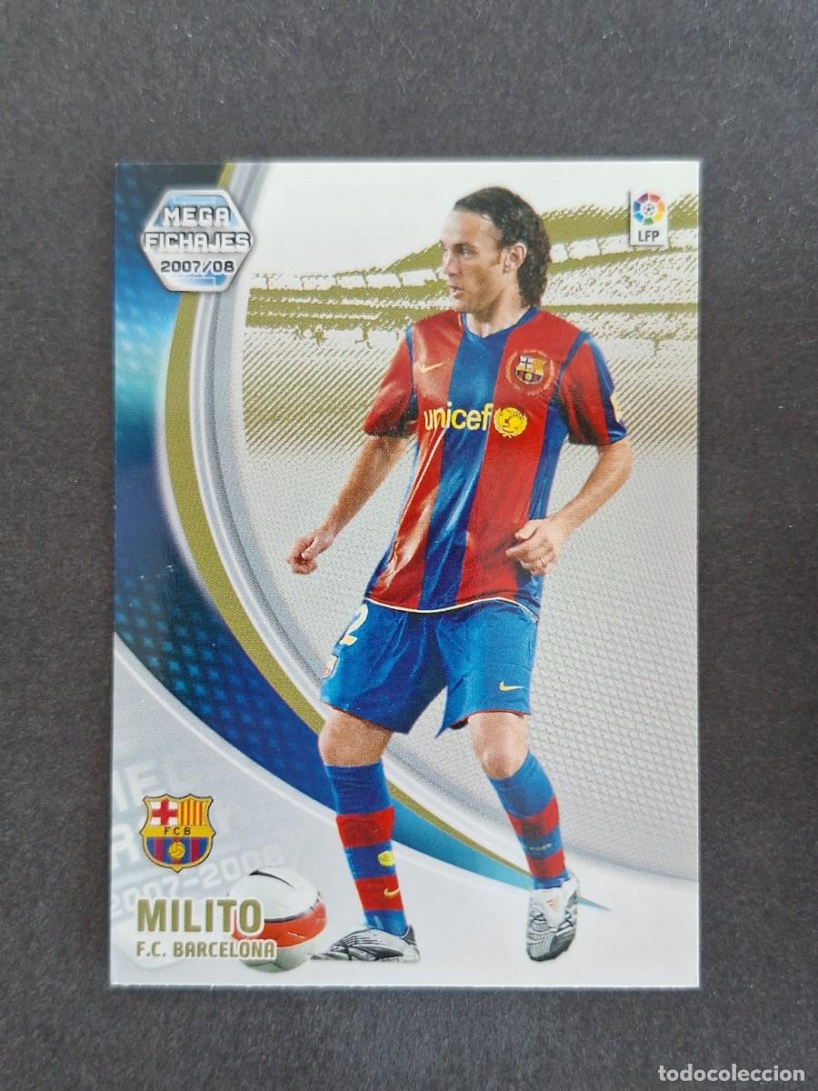 Fu&szlig;ball-Sticker: L4 MILITO F. C. BARCELONA MEGA FICHAJE 498 PANINI MEGACRACKS 2007 2008 07 08