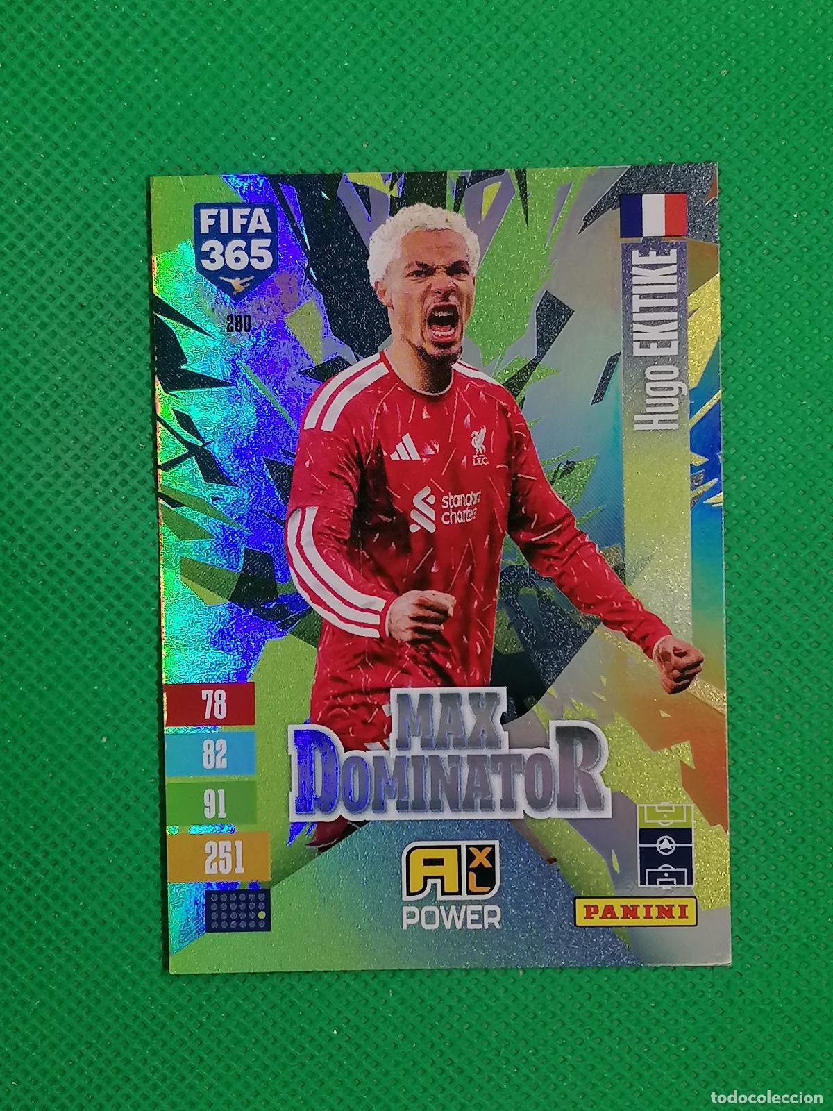 Cartes &agrave; collectionner de Football: 280 HUGO EKITIKE LIVERPOOL MAX DOMINATOR POWER ⚽ PANINI ADRENALYN XL FIFA 365 26 27 2026 2027 ⚽