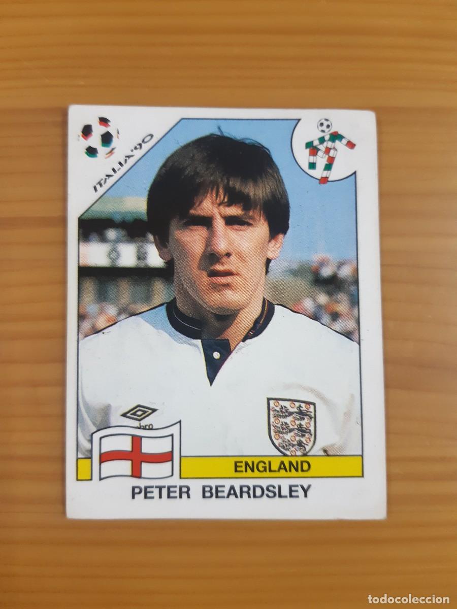 Cromos de f&uacute;tbol: N&deg;398 Peter Beardsley (Inglaterra) Mundial Italia 90 PANINI 1990. Nunca pegado, sin pegar