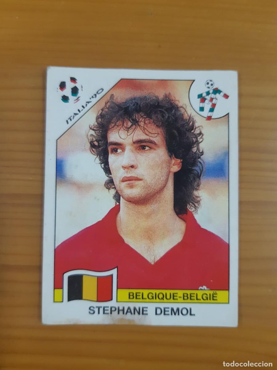 Cromos de f&uacute;tbol: N&deg;332 Stephane Demol (B&eacute;lgica) Mundial Italia 90 PANINI 1990. Nunca pegado, sin pegar
